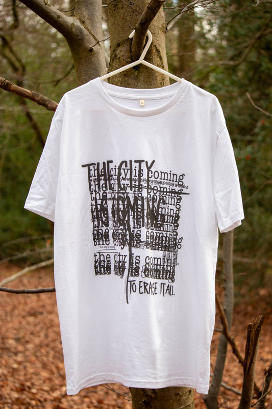 The City Is Coming Lyric tee - White